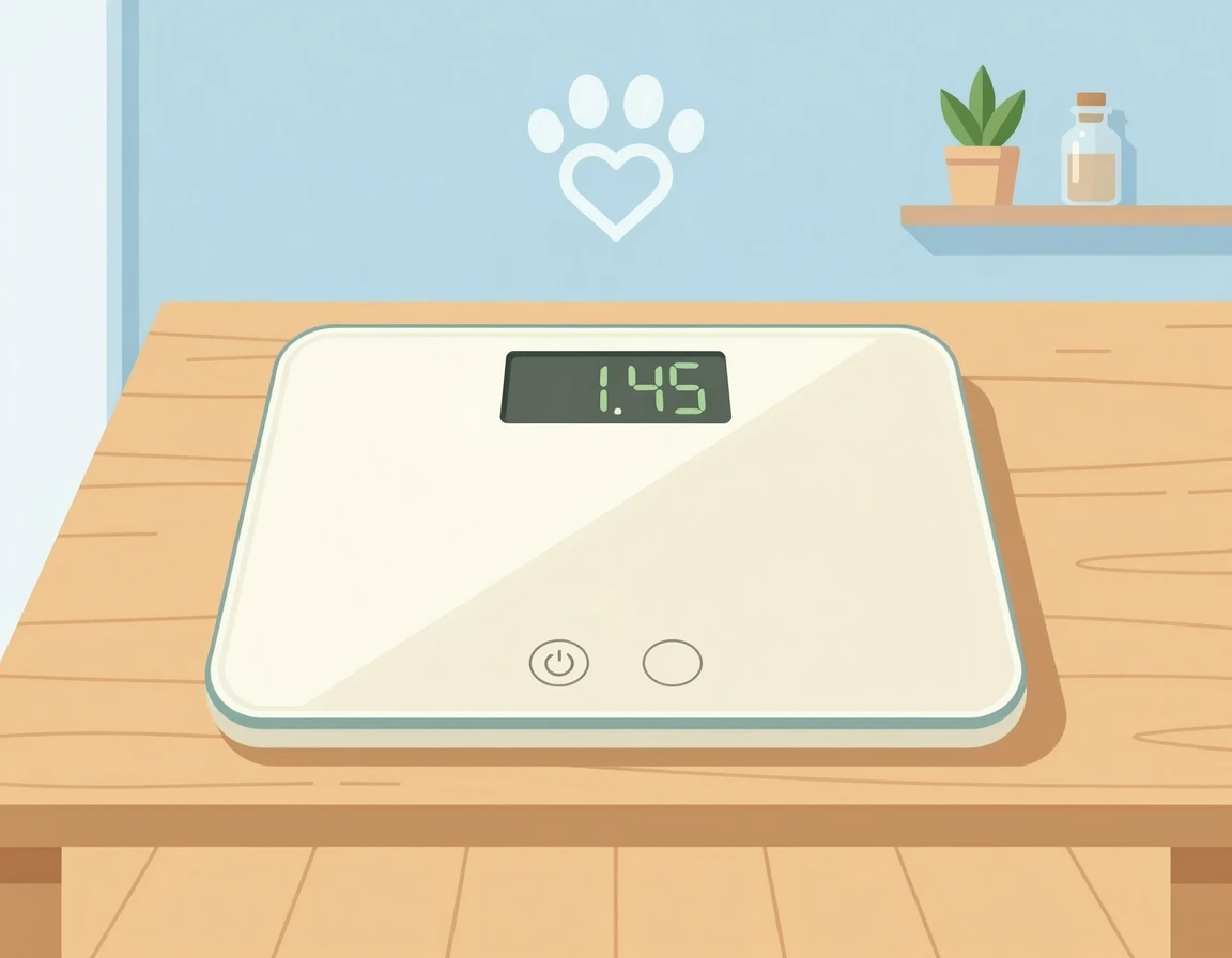 체중을 측정하는 디지털 체중계 일러스트