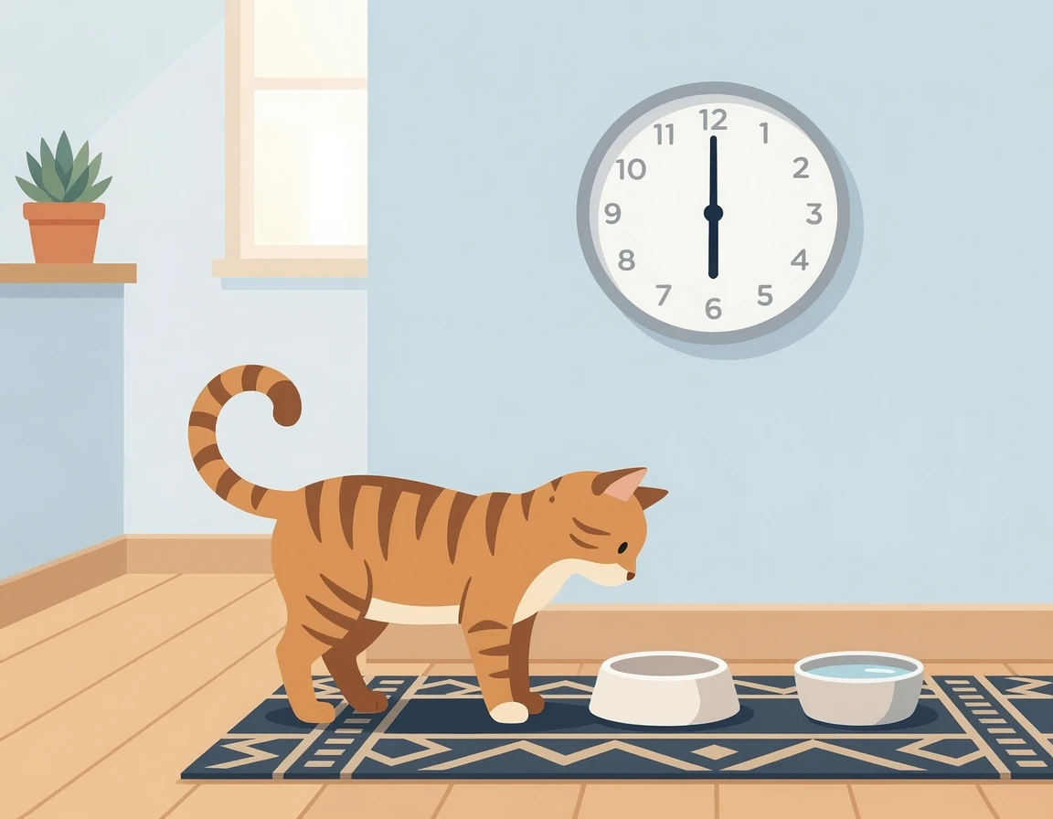 제한급식 시간을 기다리는 고양이