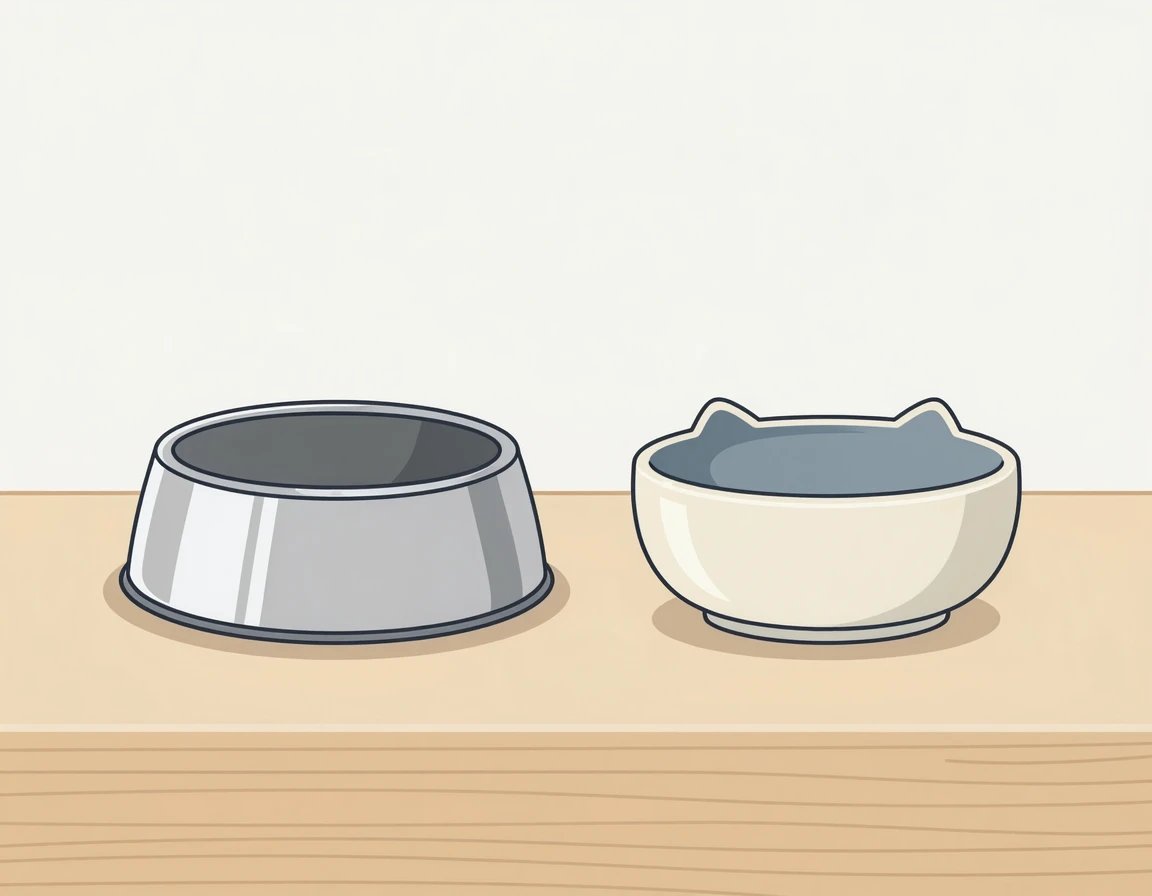 스테인리스 고양이 밥그릇과 세라믹 고양이 밥그릇 비교