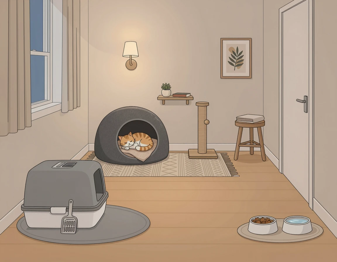 고양이 첫날 격리방 환경 세팅