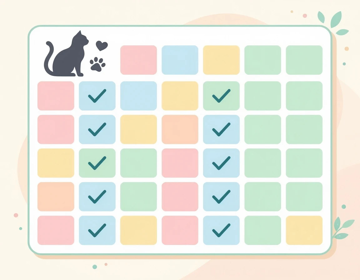고양이 구충제 투약 주기를 보여주는 달력 일러스트